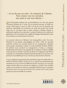 premiers discours livre Nisargadatta Maharaj